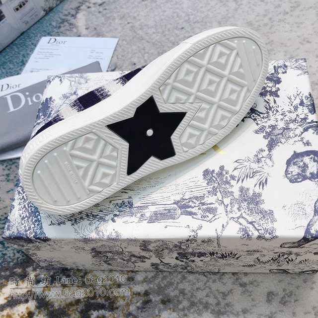 DIOR女鞋 迪奧2021專櫃新款立體刺繡墊腳板鞋 Dior彩虹系列刺繡系帶休閒鞋  naq1545